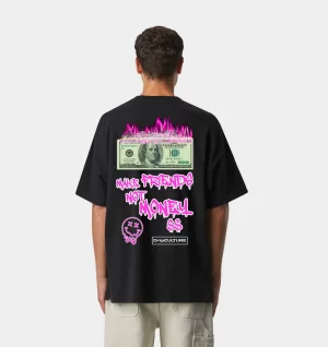 Playera DripCULTURE Oversized "Make Friends" Negro