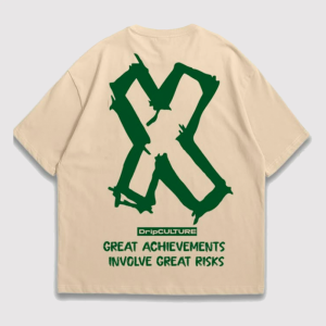 Playera DripCULTURE Oversized "Attitude" Beige