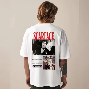 Playera DripCULTURE Oversized "Tony Montana" Blanco