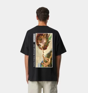 Playera DripCULTURE Oversized “Nacimiento de Adán” Negro