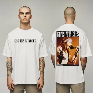 Playera DripCULTURE Oversized “Axl Rose” Blanca