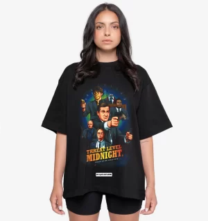 Playera DripCULTURE Oversized “The Office Midnight” Negro