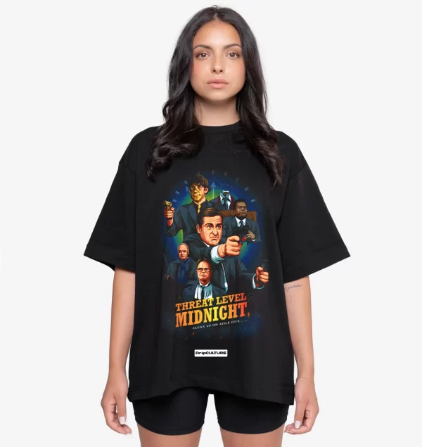 Playera DripCULTURE Oversized “The Office Midnight” Negro